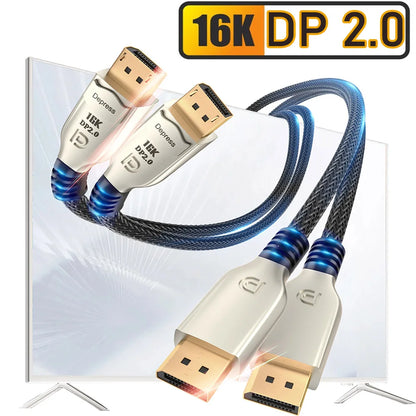 144Hz Displayport Cable 16K 8K Displayport 2.0 Cable Long Displayport Cable 10M,7.5M,5M,3M Displayport 1.4 Monitor Cable DP