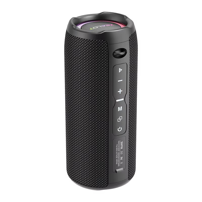 -S49PRO Portable Bluetooth Speaker 20W IPX6 Waterproof,Micro SD Card,Aux-In Plug,10H Playtime,Rgb Light Wireless Stereo